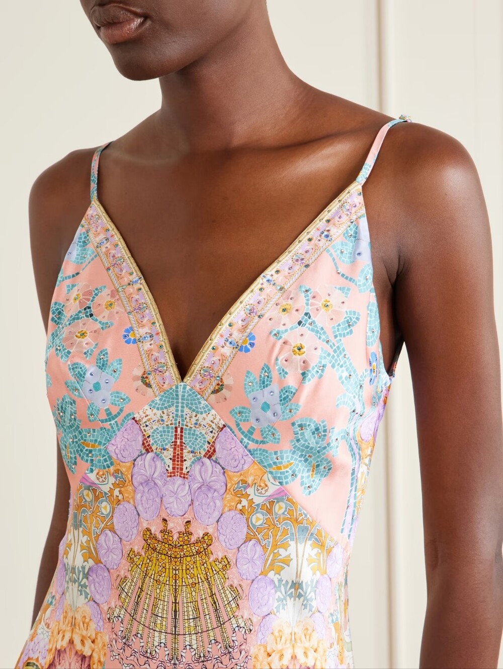 CAMILLA Printed silk-satin maxi dress - Picture 3 of 14